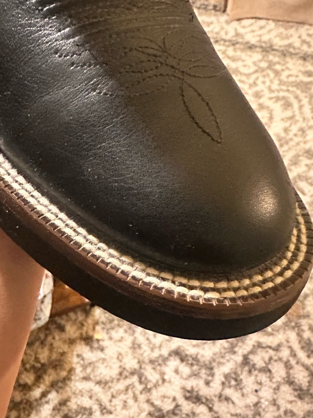 Justin Men’s Black Western Cowboy Boots Size 9.5 D